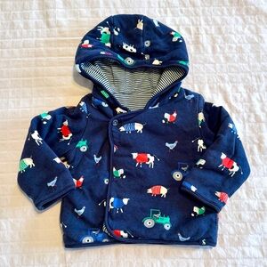 Joules double sided animal tractor hooded coat